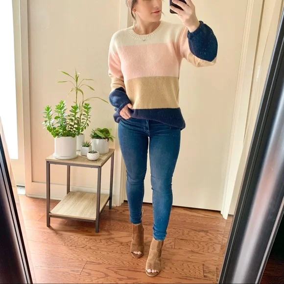 HP | kelsey colorblock balloon sleeve sweater | - Picture 4 of 7